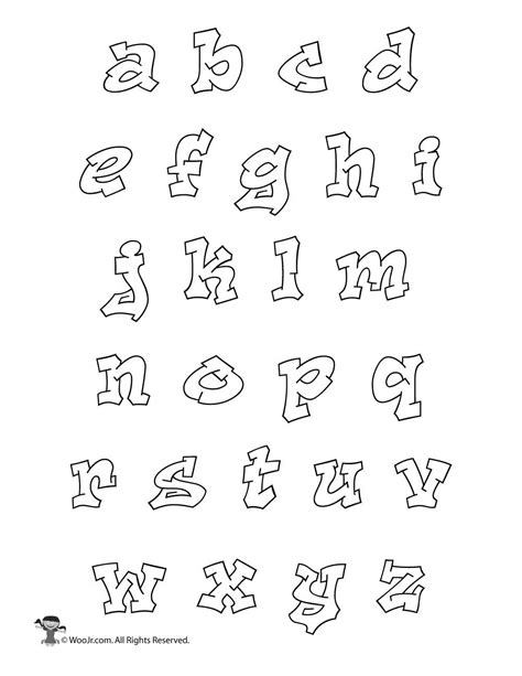 Printable Graffiti Bubble Letters Alphabet | Woo! Jr. Kids Activities ...