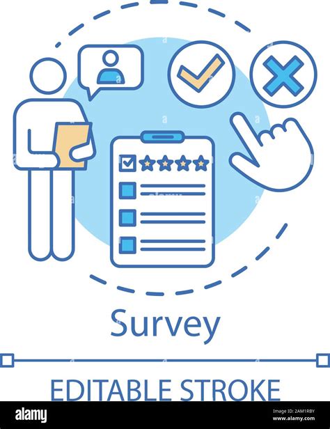 Survey concept icon. Rating satisfaction, review idea thin line illustration. Customer ...