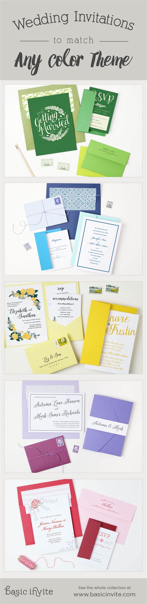 Create a wedding invitation set that matches your wedding colors ...