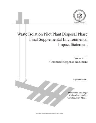 Volume III - Waste Isolation Pilot Plant - U.S. Department of Energy