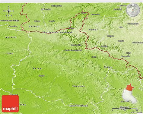 Physical 3D Map of Ardennes