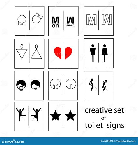 Creative Set Of Toilet Signs Or Restroom Signs Stock Vector - Image ...