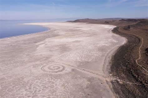 Spiral Jetty, an Art Installation at the Great Salt Lake in Utah, Drone ...