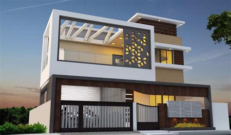 Exterior Modern Duplex House Front Elevation Designs - BESTHOMISH