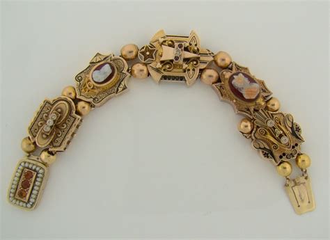 14K and 18K Yellow Gold Victorian Slide Bracelet at 1stdibs