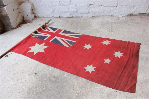 Antiques Atlas - Australian Red Ensign Flag Mounted On A Pole