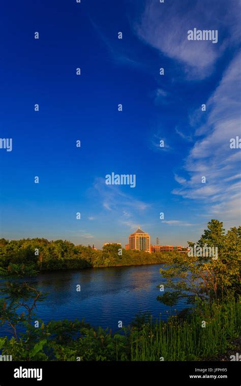 Wisconsin River with Wausau skyline in the background Stock Photo - Alamy