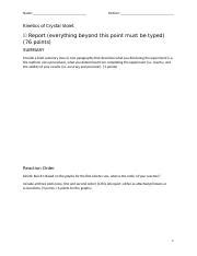 Kinetics of Crystal Violet Lab Report 76 .docx - Name: Partner ...