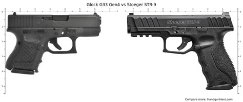 Glock G33 Gen4 vs Stoeger STR-9 size comparison | Handgun Hero