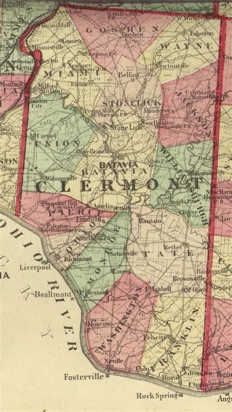 1875 Map of Clermont County, Ohio