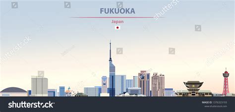 Vector Illustration Fukuoka City Skyline On Stock Vector (Royalty Free ...