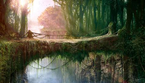 Image - 748x428 4149 Bridge 2d fantasy landscape bridge picture image ...