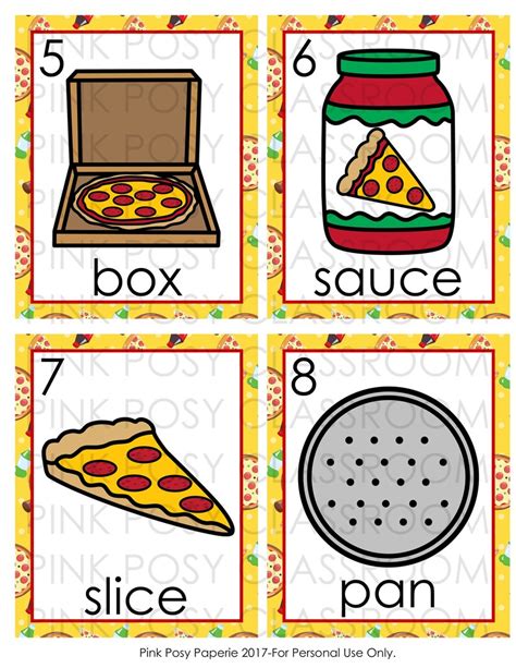 Pizza Vocabulary Cards Pizza Printable Literacy Center - Etsy