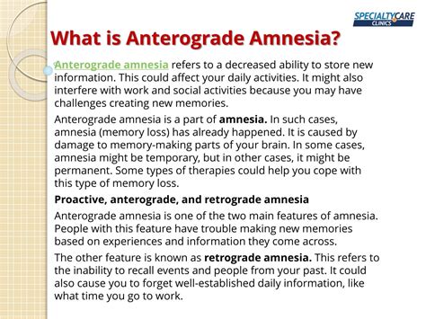 PPT - Anterograde Amnesia - Symptoms, Causes, and Treatment PowerPoint ...