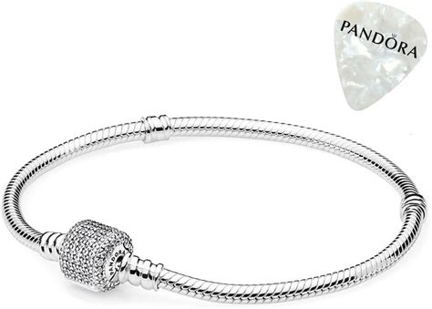 Amazon.com: PANDORA Bracelet 590723CZ Pave Clasp 6.7" SMALL, Bundle Free Bracelet Opener, Box ...