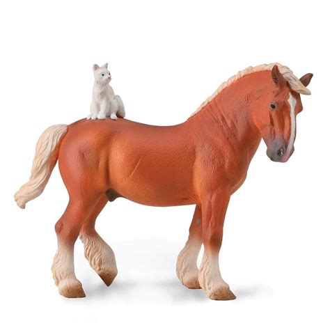 Breyer CollectA Draft Horse with Cat – Paddock Saddlery