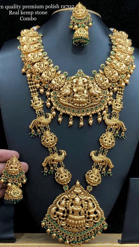 Traditional Indian bridal temple jewelry.... | Temple jewellery, Jewelry, Statement necklace