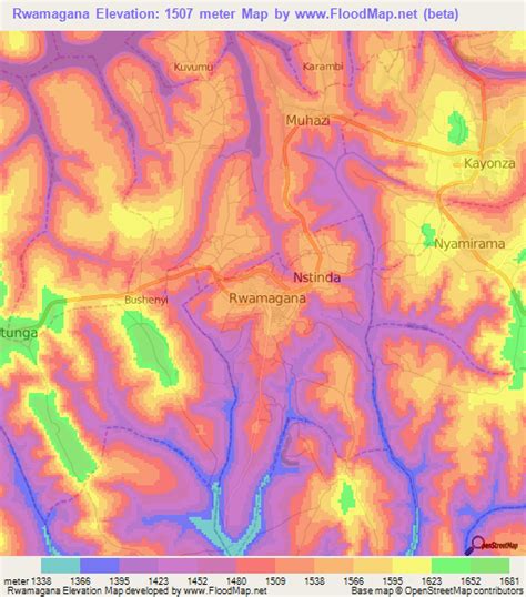 Elevation of Rwamagana,Rwanda Elevation Map, Topography, Contour