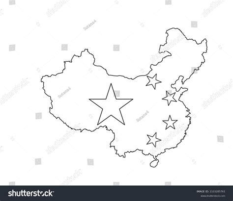 Outline China Map Flag Outline Icon Stock Vector (Royalty Free) 2103285761 | Shutterstock