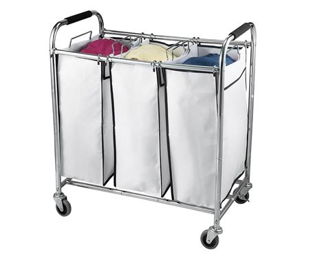 Saganizer Hamper with Wheels Rolling Cart Heavy Duty Triple Laundry | eBay