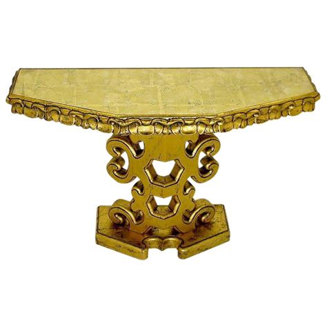 Italian Gilt Console Table With Églomisé Glass Top | Chairish