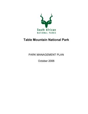 Fillable Online sanparks Table Mountain National Park - South African National Parks - sanparks ...