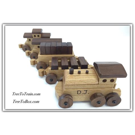 Custom wooden Toy Train & box & 18 wheeler – TreeToBox