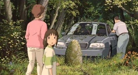 Spirited Away- when Chihiro and her parents arrive back at their car ...