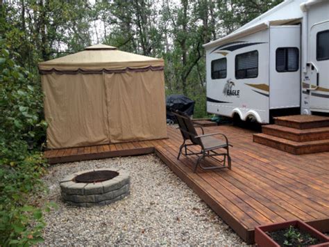 #rvwinterliving | Camping trailer, Campsite decorating, Tent camping