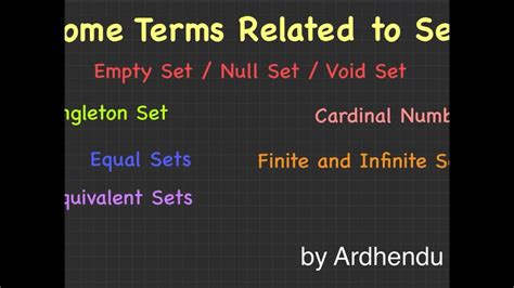 Empty Set, Singleton Set Finite and Infinite Sets || CBSE || ISC || West Bengal Board - YouTube