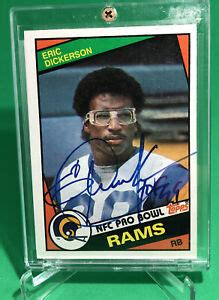 ERIC DICKERSON AUTOGRAPHED 1984 TOPPS ROOKIE FOOTBALL CARD SIGNED LOS ...