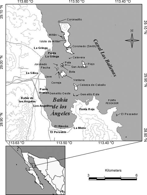 Map of Bahia de los Angeles, Mexico. | Download Scientific Diagram