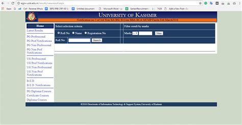 Kashmir University Results 2018 - kashmiruniversity.net UG, PG Courses ...