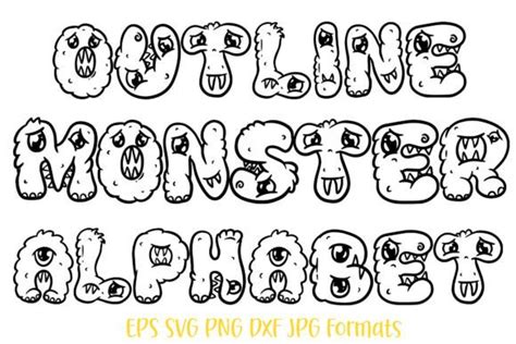 Monster Font Cartoon Alphabet Letter Graphic by squeebcreative ...