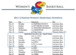 KU women's basketball releases schedule | KUsports.com