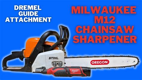 Milwaukee M12 Rotary Tool - Chainsaw Sharpener (Dremel Chainsaw Sharpening Attachment) - YouTube