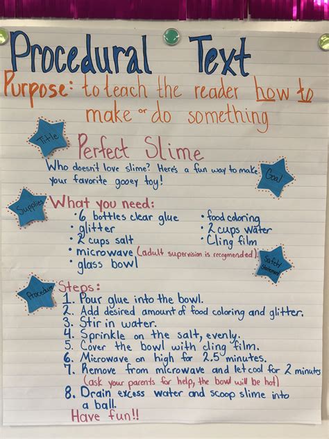 Procedural Text Anchor Chart #anchorchart #teachersfollowteachers | Procedural text, Procedural ...