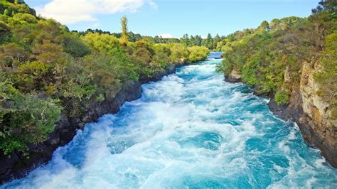 Huka River Water Waterfall New Zealand North Island Landscape Images ...