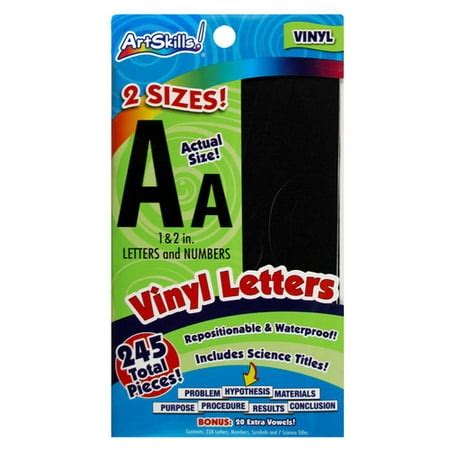 Artskills 1 & 2 Inch Vinyl Letters, Black, 245pc - Walmart.com