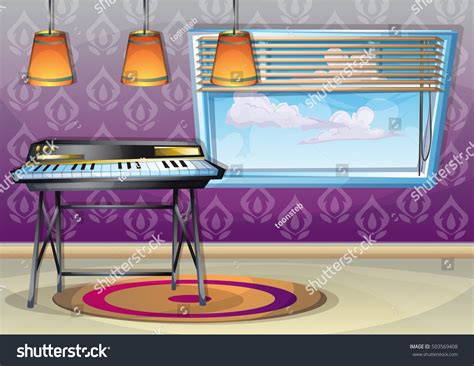 Cartoon Vector Illustration Interior Music Room Stock Vector (Royalty Free) 503569408 | Shutterstock