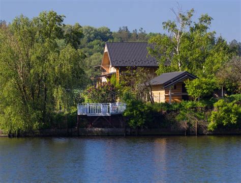 House near the river stock photo. Image of outdoor, landscape - 71634334