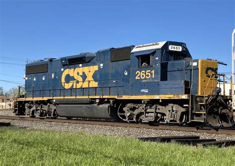 A CSX GP38-2 pulling a local grain train long-hood forward in Columbus, OH : trains