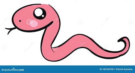 Cute Pink Snake, Illustration, Vector Stock Vector - Illustration of icon, character: 160184700