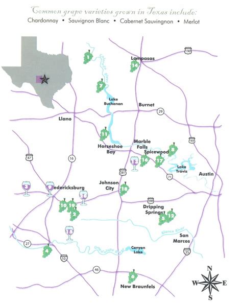 Texas Hill Country Wine Trail Map | Printable Maps