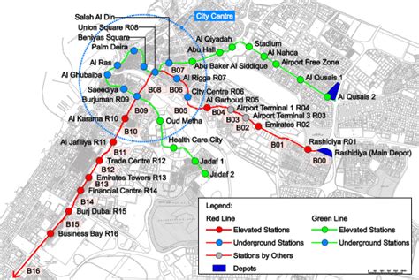 UAE Dubai Metro City Streets Hotels Airport Travel Map Info: Complete ...