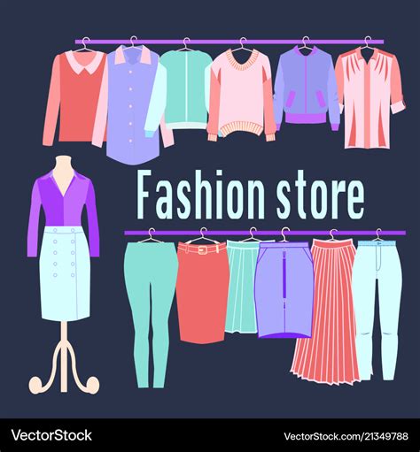 Boutique fashion clothing store background Vector Image