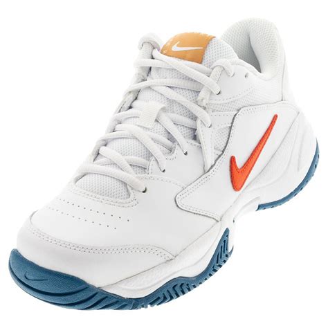 Nike Juniors` Court Lite 2 Tennis Shoes White & Team Orange