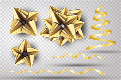 Gold Ribbon Bow Set 1061195 Vector Art at Vecteezy