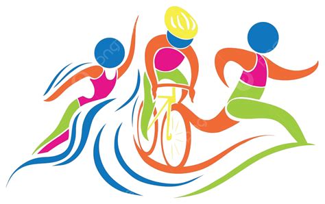 Triathlon Icon In Colors Leisure Activity Path Vector, Leisure, Activity, Path PNG and Vector ...