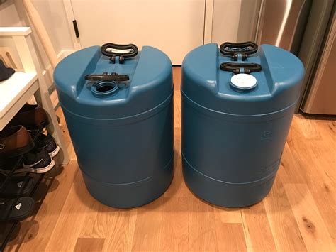 15 gallon water storage containers (x2)